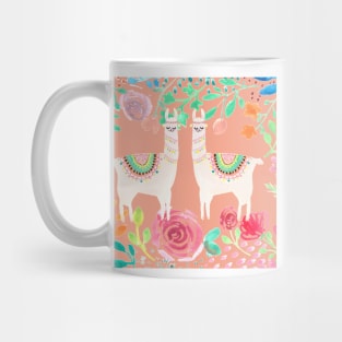 Llama in floral paradise | Watercolor | Pattern Mug